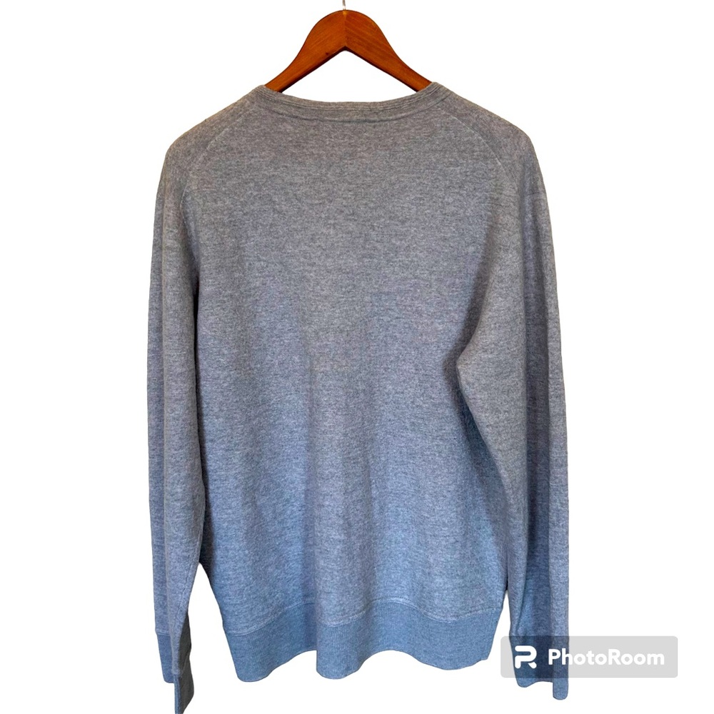 Merano Gray Merino Wool V-Neck Sweater Size XL